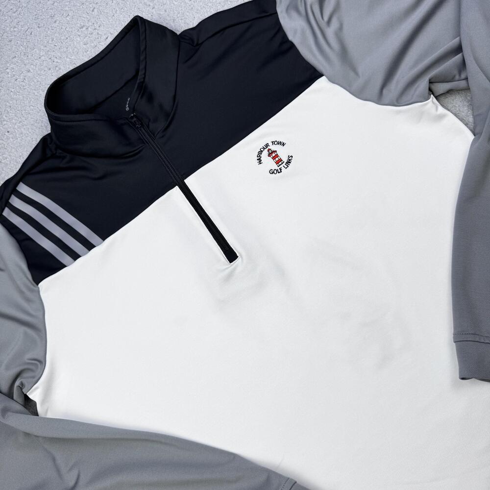 Adidas Golf Quarter Zip Pullover Youth XL 15-16 White Black Gray Harbour Town